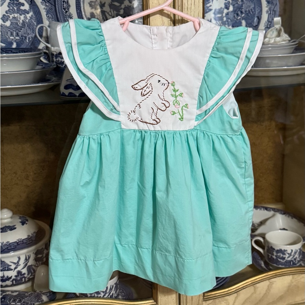 Pleats & Stitches Boutique Easter bunny dress 12m